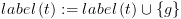 plot:$label\left( t \right): = label\left( t \right) \cup \left\{ g
 \right\}$